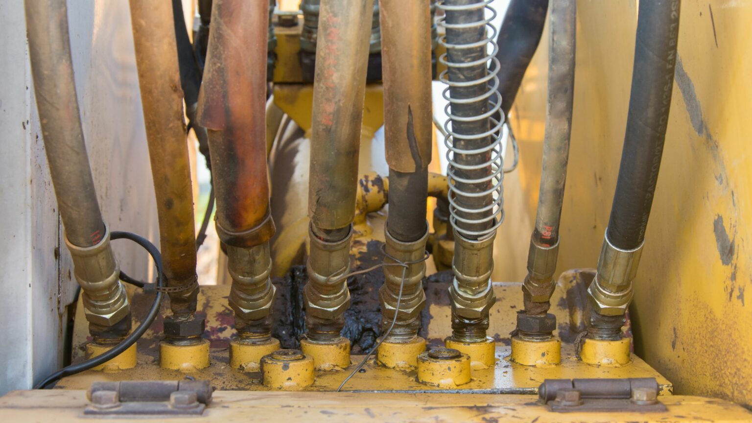 Different hose connections on a farm in Massachusetts 
